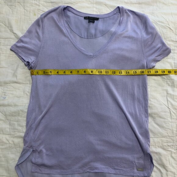 3/$25 ❥ Armani Exchange V Neck Lightweight Lavender Pastel Viscose Top Tee Small - Picture 10 of 11